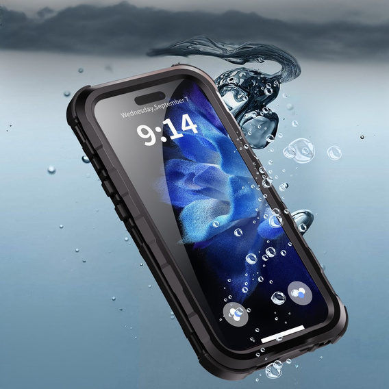 IP68 Waterproof Case for iPhone 16 Pro, SHELLBOX MagSafe, black