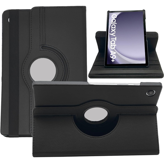 Case for Samsung Galaxy Tab A9+ TB330FU 10.95", Rotating 360, black
