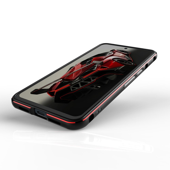 Case for Google Pixel 8 Pro, Armor Bumper, with lens cover, black / silver