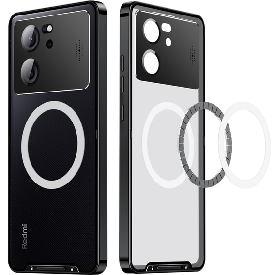 Camera Protection Case for Xiaomi 13T / 13T Pro, CamShield MagSafe, transparent / black