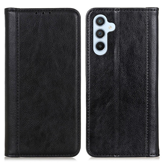 Case for Samsung Galaxy A35 5G, Wallet Litchi Leather, black