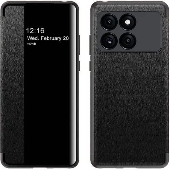 Flap case for Xiaomi Poco F6 Pro, Side View, black