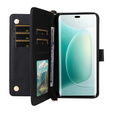 Crossbody Leather Wallet flip case for Honor 400 5G, black