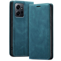 Case for Xiaomi Redmi Note 12 4G, ERBORD Vintage, wallet with flap, blue