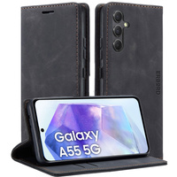 Case for Samsung Galaxy A55, ERBORD Vintage, black + Screen Glass