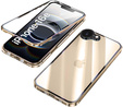 Case for iPhone 16E, Magnetic Dual Glass, gold
