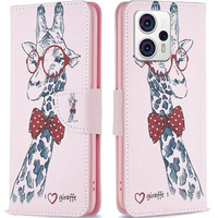 Flip case for Motorola Moto G53 5G / G23 / G13, Wallet, giraffe, pink