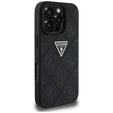 Guess Grained Hot Stamp 4G Triangle Metal Case for iPhone 16 Pro Max