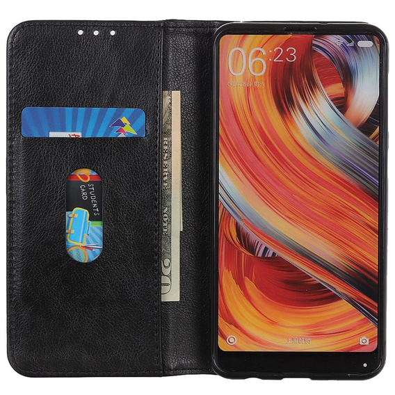 Case for Xiaomi Redmi Note 13 Pro+, Wallet Litchi Leather, black