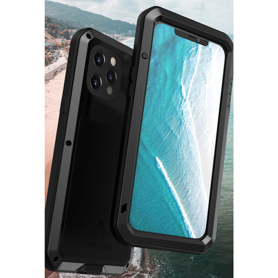Love Mei Case for iPhone 12 Pro Max, armored with glass, black