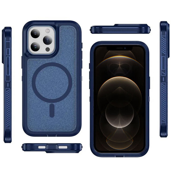 Case with frame for iPhone 12/12 Pro, for MagSafe, blue