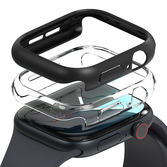 Ringke Case for Samsung Galaxy Watch 6 Classic 47mm, Slim, 2-Pack, Clear/Black