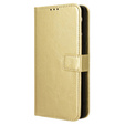 Flip case for Infinix Note 40 Pro, Crazy Horse Wallet, gold