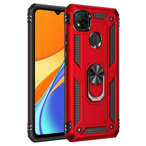 Armor Case for Xiaomi Redmi 9C, Nox Case Ring, red