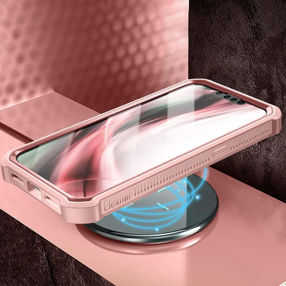 Armored case for iPhone 13 Pro, Dexnor Full Body, pink rose gold