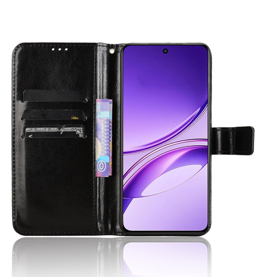 Flip case for Vivo V50 Lite 4G / 5G, Crazy Horse Wallet, black