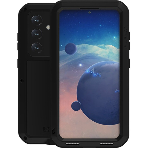 Love Mei Case for Samsung Galaxy S24, armored with glass, black