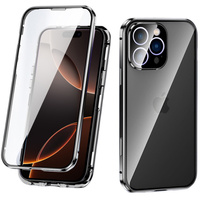 Case for iPhone 16 Pro, Magnetic Dual Glass, black