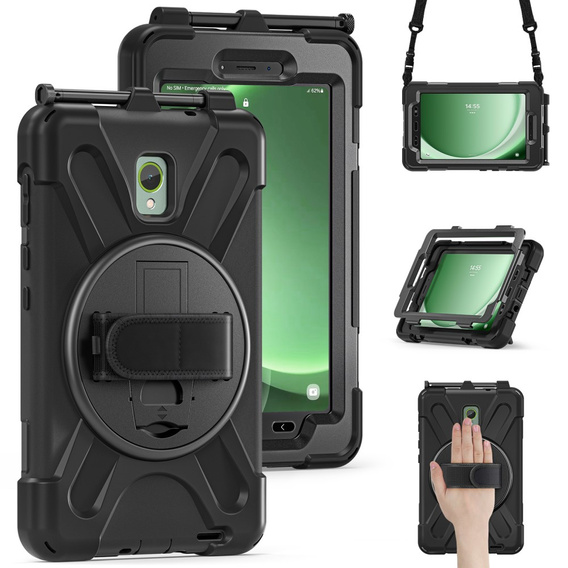 Armored Case for Samsung Galaxy Tab Active 3 T570 / 5 X306B, protective 360 with stylus slot, black