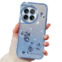 Case for OnePlus 12 5G, Glitter Flower, blue