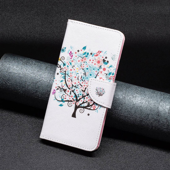 Flip case for OPPO A57 / A57s, Wallet, colorful tree, white