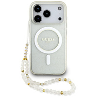 Guess IML Glitter Pearl Strap MagSafe Case for iPhone 17 Pro Max
