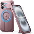Armored case for iPhone 16, Dexnor CamProtect MagSafe, pink