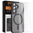 Case for Samsung Galaxy S22, for MagSafe, ERBORD Matt Case, black + Screen Glass