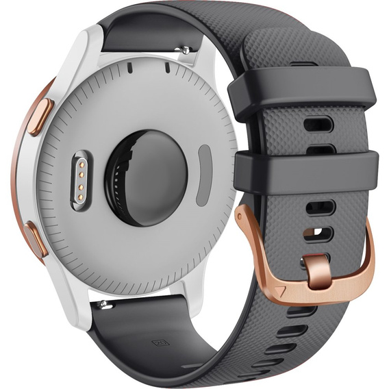 Silicone strap 20mm, Black/Black Buckle