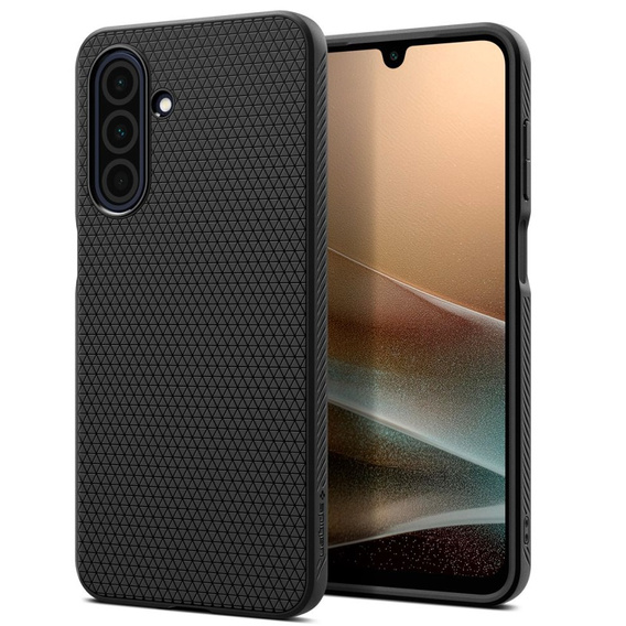 Spigen case for Samsung Galaxy A26 5G, Liquid Air, black + 9H Tempered Glass