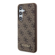 GUESS Case for Samsung Galaxy A55, 4G Charms Collection Hardcase, brown