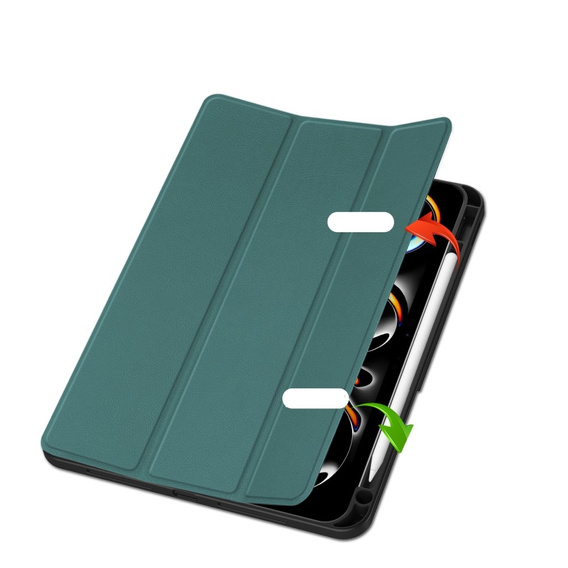 Case for iPad Pro 11" 2024 (5 gen.), Smartcase with stylus space, green