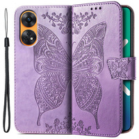 Flip case for Oppo Reno8 T, Butterfly, purple