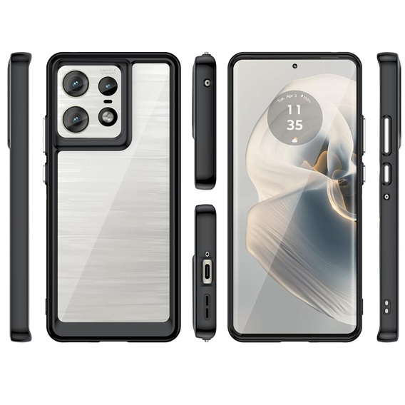Case for Motorola Edge 50 Pro, Fusion Hybrid, black