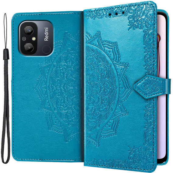 Flip case for Xiaomi Redmi 12C, Mandala, blue