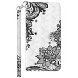 Flip case for Xiaomi Redmi 13C / Poco C65, Wallet, Lace Flower white