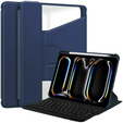 Keyboard case for iPad Pro 11" 2024 (5 gen.), Rotary 360° Leather, dark blue