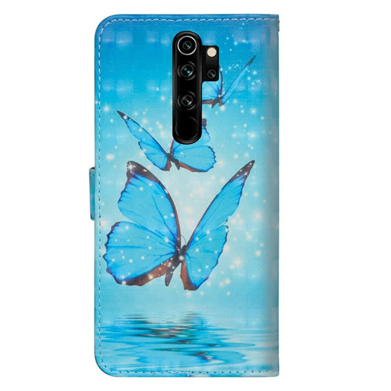 Flip case for Xiaomi Redmi Note 8 Pro, Wallet butterfly, blue