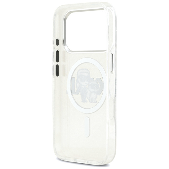 Karl Lagerfeld IML Glitter Karl and Choupette MagSafe Case for iPhone 17 Pro