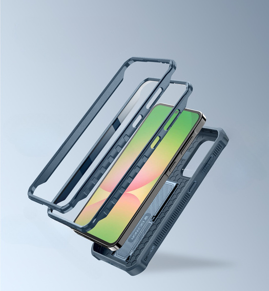 Armored case for Samsung Galaxy A56 5G, Dexnor Full Body (Two Frames), blue
