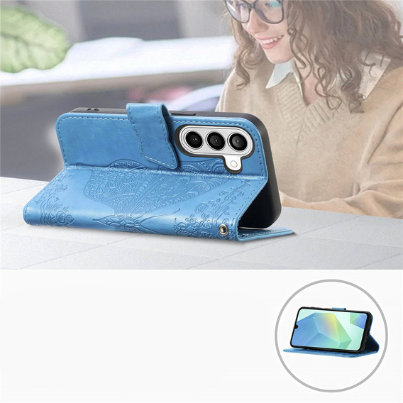Butterfly flip case for Samsung Galaxy A37 5G, blue