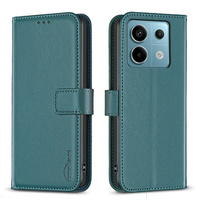 Flip case for Xiaomi Redmi Note 13 Pro 4G / Xiaomi Redmi Note 14S / Xiaomi Poco M6 Pro 4G, BINFEN Wallet, green