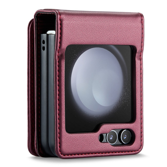 CASEME flip case for Samsung Galaxy Z Flip5 5G, Litchi Wallet, red