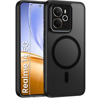 Case for Realme 14 5G / Realme 14T 5G, for MagSafe, ERBORD Matt Case, black + Screen Glass