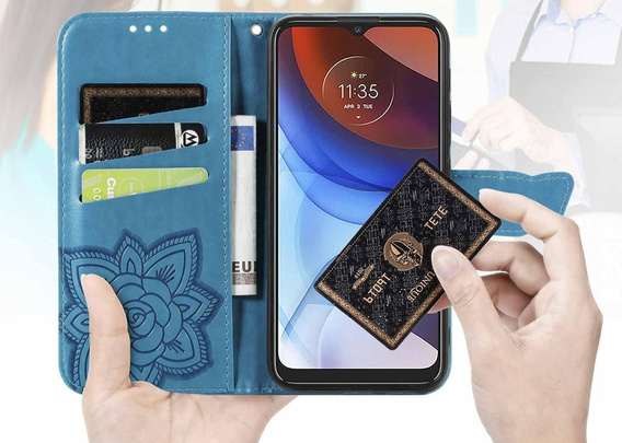Flip case for Oppo Reno 13 Pro, Butterfly, blue