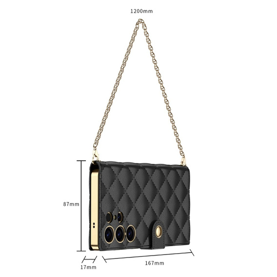 Flip case for Samsung Galaxy S23 Ultra, GKK Mirror Wallet, black