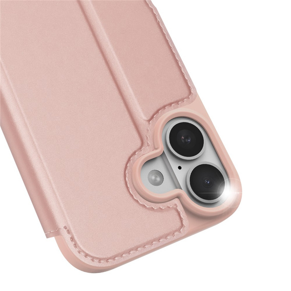 Dux Ducis case for iPhone 17, Skin Pro, with flap, with card slot, pink
