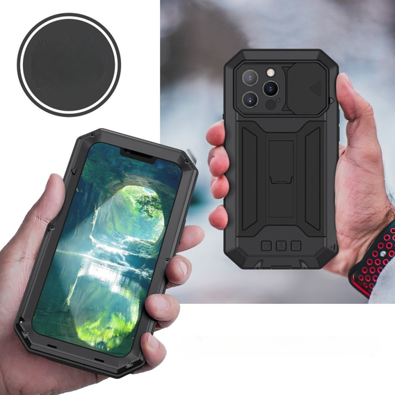 Case for iPhone 13 Pro Max, R-JUST CamShield Slide, armoured, black