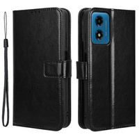 Flip case for Motorola Moto G24 / G24 Power / G04, Crazy Horse Wallet, black