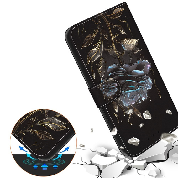 Flip case for Infinix Hot 40i, Wallet, Rose black